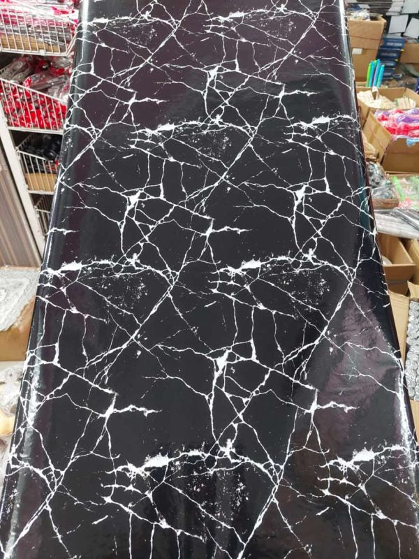 Self-Adhesive Black Marble Sheet – Waterproof Kitchen Counter &amp; Cabinet Sticker (60x200cm)