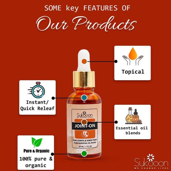 Sukoon Joint On Essential Oil – Natural Pain Relief for Joints, Back, Arthritis &amp; Muscles (30ml)
