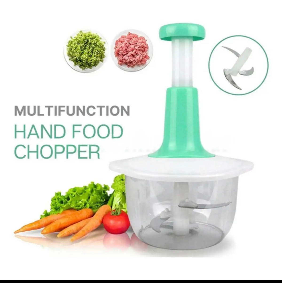 Push Multi-Chop Manual Food Processor – Compact &amp; Powerful (1.5L / 2L)